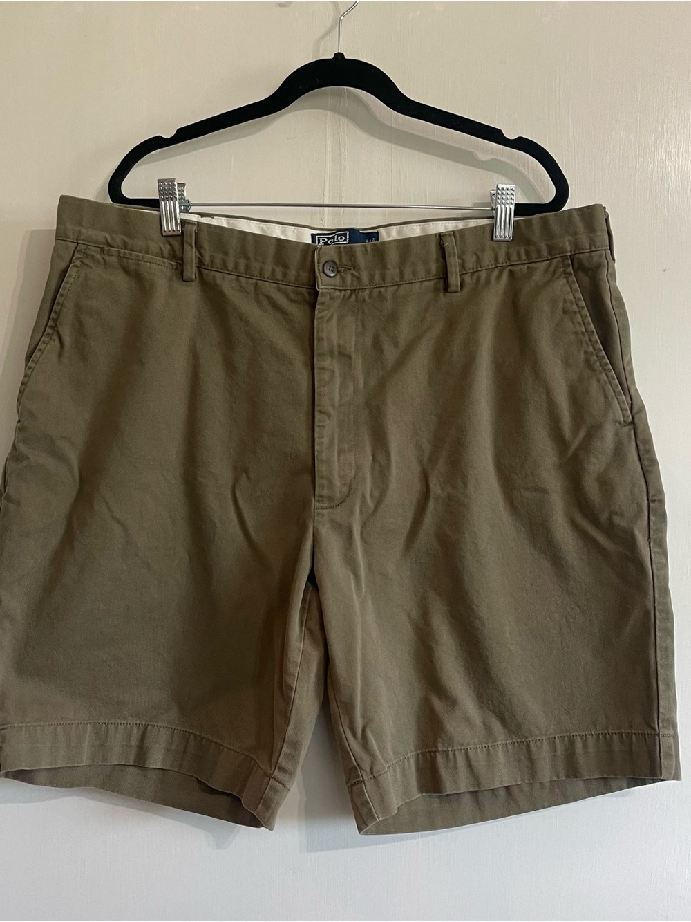 Polo by Ralph Lauren Men's Dark Tan Flat  Front Chino Shorts Size 40
